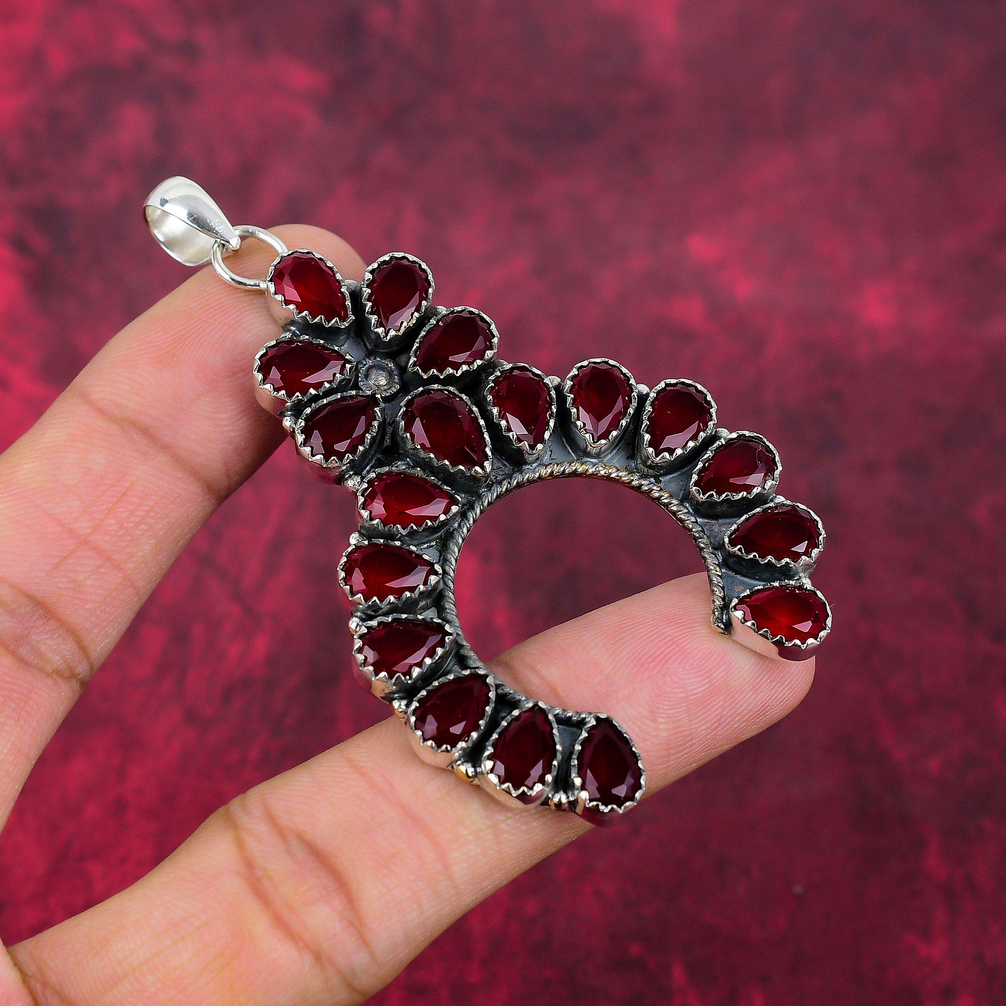 Великолепные ювелирные изделия из чистого серебра 925 пробы с красным гранатом, подвеска ручной работы, ювелирные изделия из граната для свадебного подарка