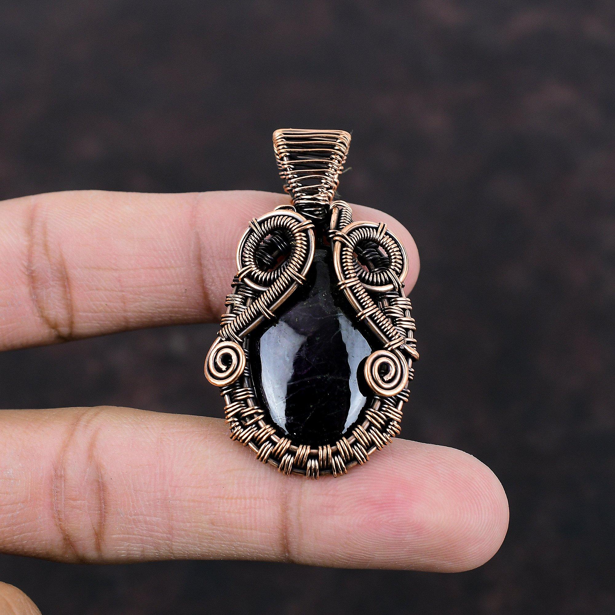 Sugilite Pendant Copper Wire Wrapped Pendant Handmade Gemstone Pendant Sugilite Jewelry Wire Wrap Jewelry Gift For Mom Latest Design Pendant