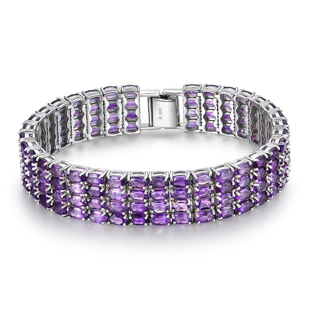 Браслет из натурального африканского аметиста овальной формы 3*5 мм, стерлинговое серебро 925 пробы, роскошный дизайн, женские ювелирные изделия, подарок на помолвку, годовщину
