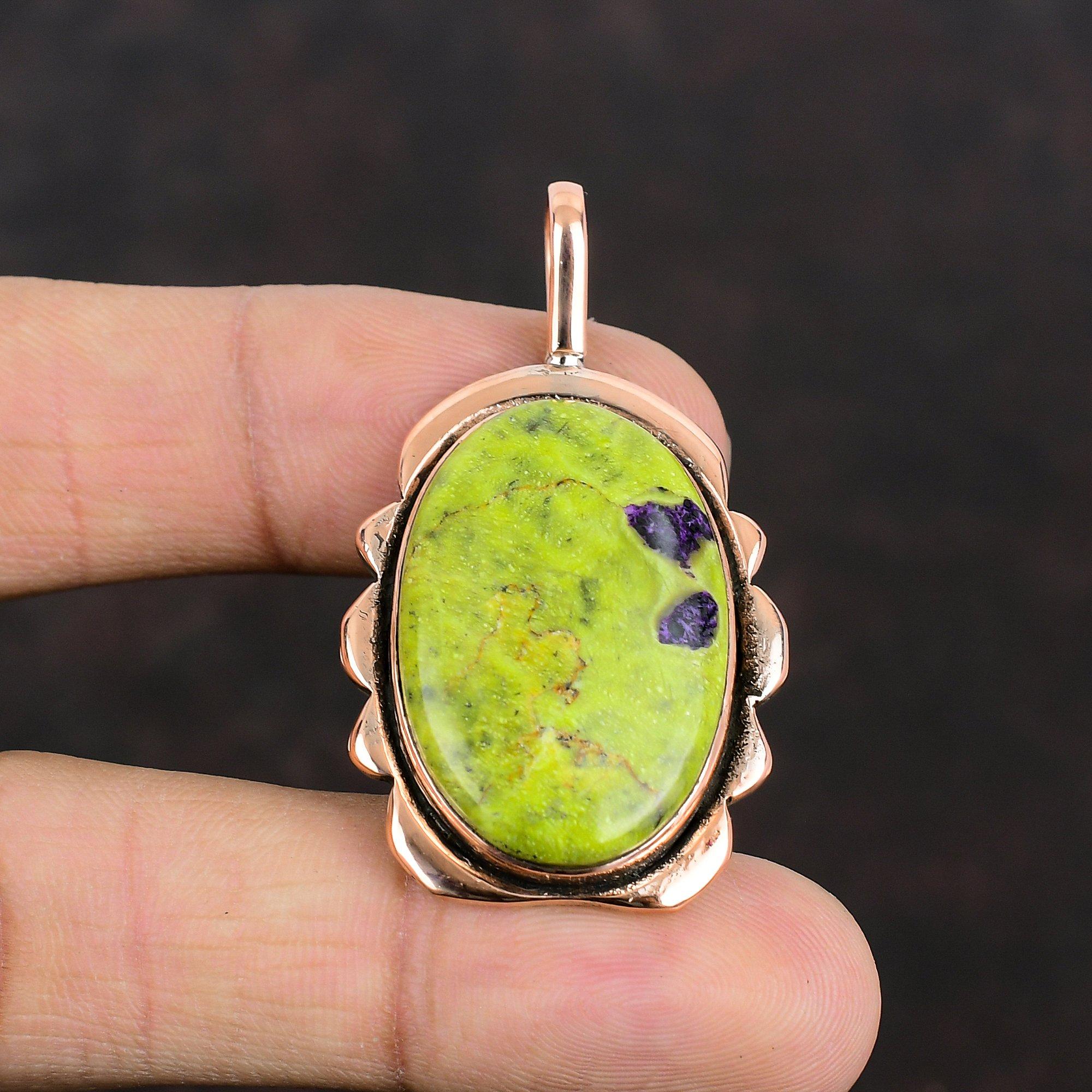 Stichtite Pendant Copper Pendant Handmade Antique Jewelry Original Gemstone Pendant Beautiful Copper Jewelry Elegant Pendant Engagement Gift