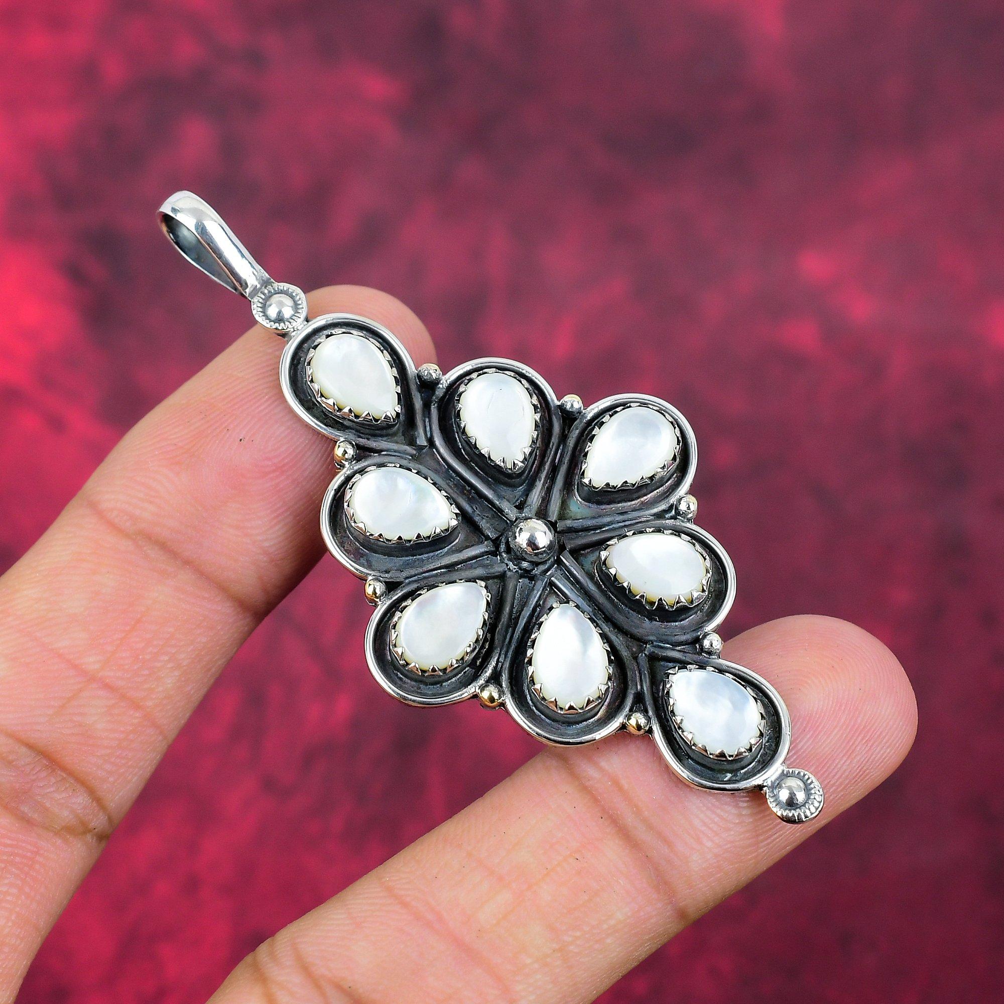 Перламутровый кулон, 925 пробы кулон из цельного серебра, ювелирные изделия ручной работы с драгоценными камнями, подарки для жены, абсолютно новый кулон