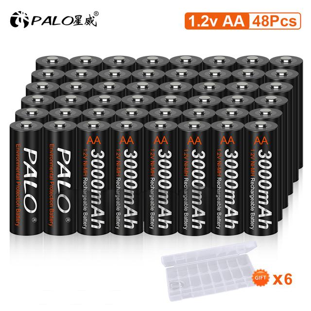 PALO 1.2V 2a AA Rechargeable Battery AA NiMH 1.2V Aa Rechargeable Batteries for Remote Control Toy Camera Battery