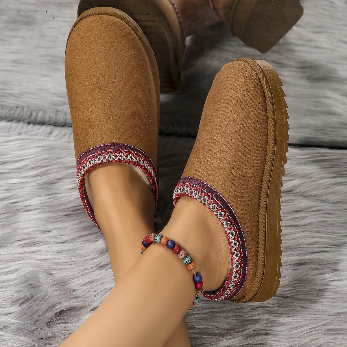 Fur Slippers Women Winter Plush Sandals Luxury Slip On Platform Slides Female Thick Sole Designer Cotton Home Shoes