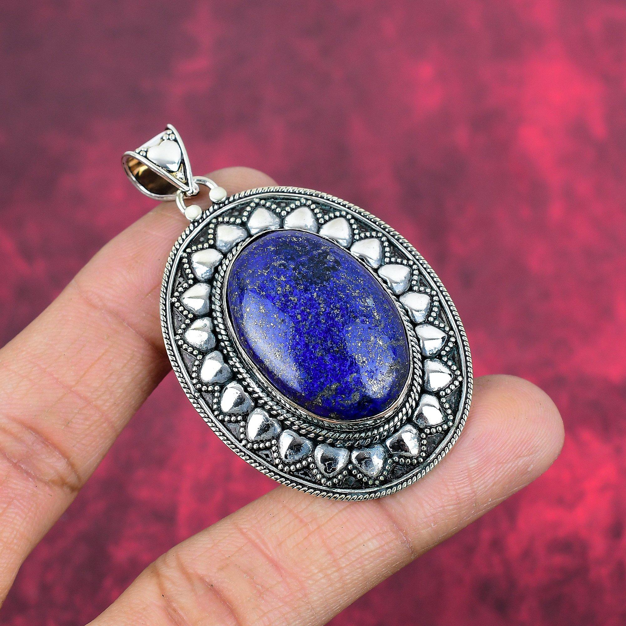 Подвеска из лазурита, ювелирное изделие ручной работы из драгоценных камней, кулон из цельного серебра 925 пробы, уникальный дизайн ювелирного украшения