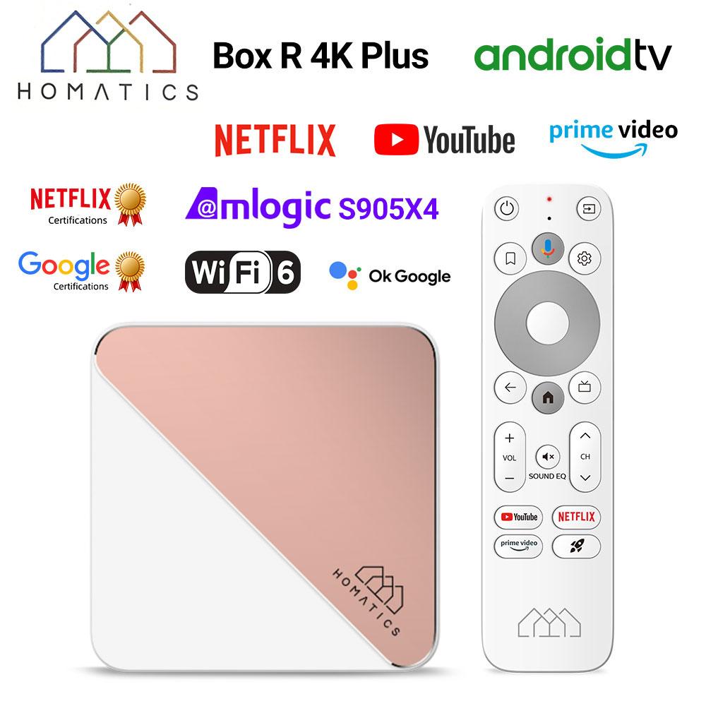 Медиаплеер HOMATICS Box R 4K Plus Smart TV Box Google Netflix Certified AndroidTV 14 S905X4 4G32G Поддержка AV1 Wifi6 BT5.0 ATV Box