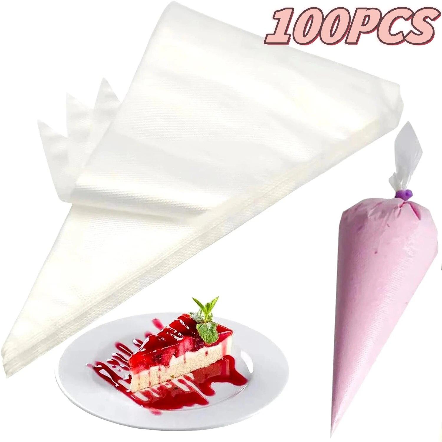 100PCS/Lot Pastry Piping Sleeves Leak Disposable Bag Confectionery Cake Accessories Baking Decorations Pocket Syringe Icing Cream Squeezing