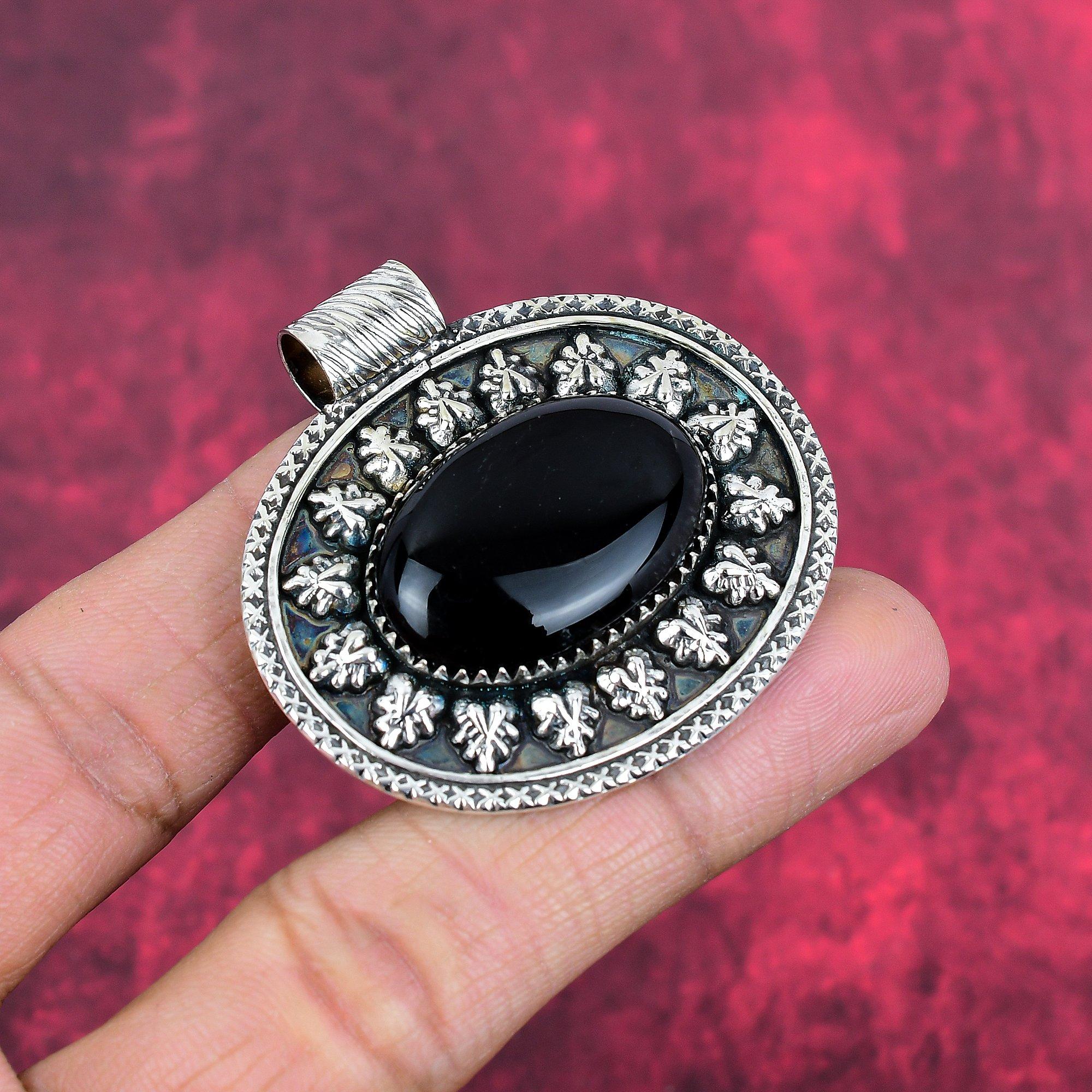 Ювелирные изделия из черного оникса, кулон из стерлингового серебра 925 пробы, ювелирные изделия ручной работы с драгоценными камнями, подарки для жены, абсолютно новый кулон