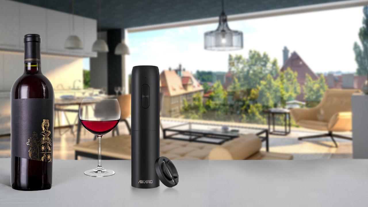 AIKARO - Electric Wine Bottle Opener Automatic Corkscrew, Rechargeable