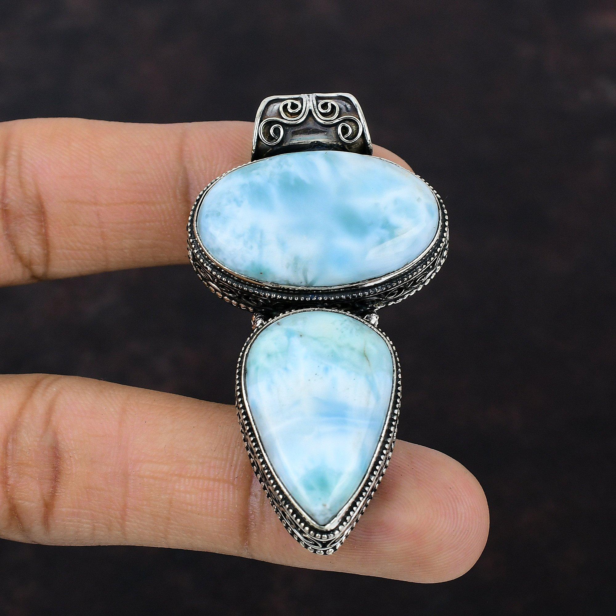 Ларимар Подвеска Ювелирные Изделия Из Драгоценных Камней Винтаж Подвеска Стерлингового Серебра 925 Подвеска Свадебные Украшения Подвеска Ручной Работы Подарок Для Него Совершенно Новый Подвеска