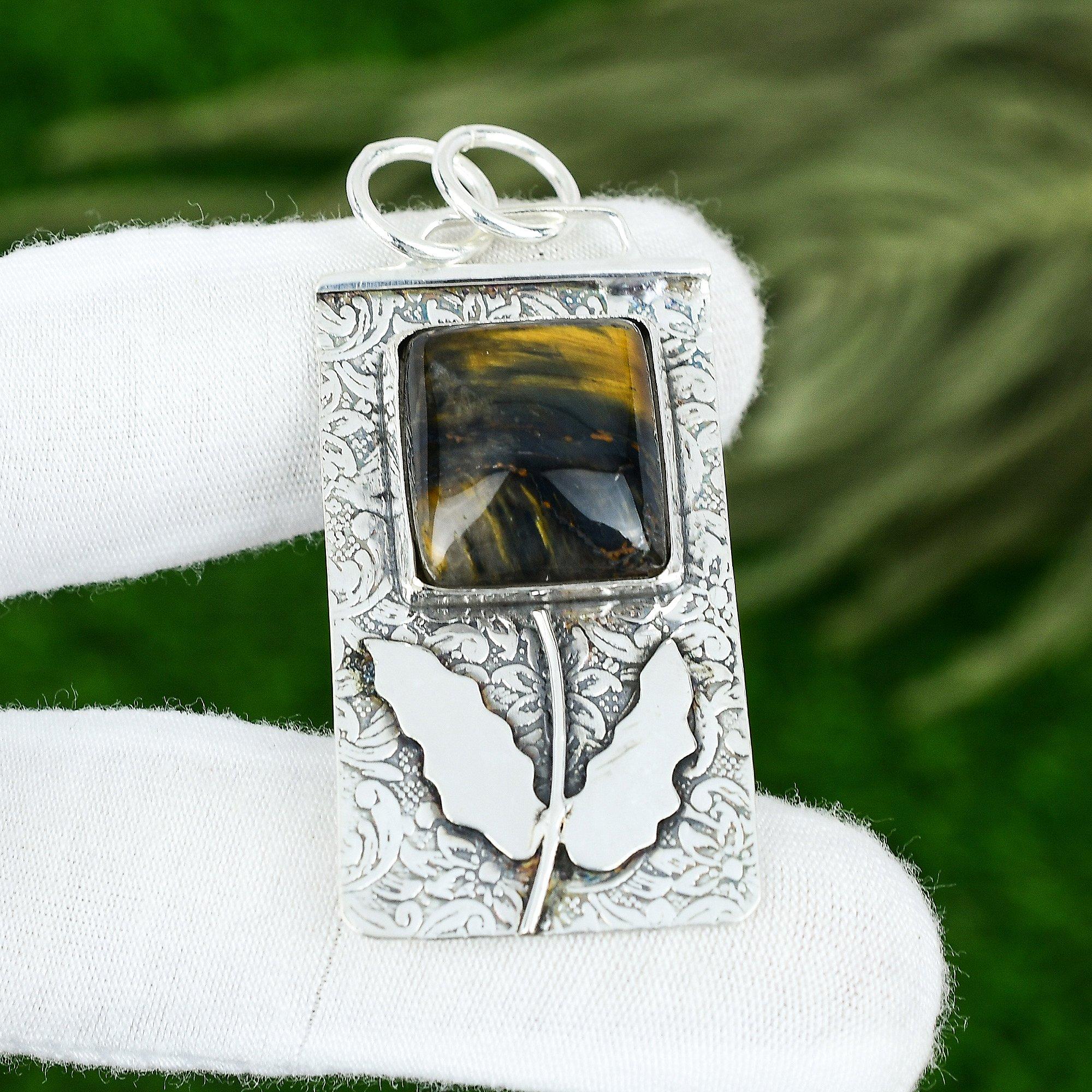Memorial Day Deal Nellite Gemstone Bezel Mother New Pendant Jewelry 925 Silver