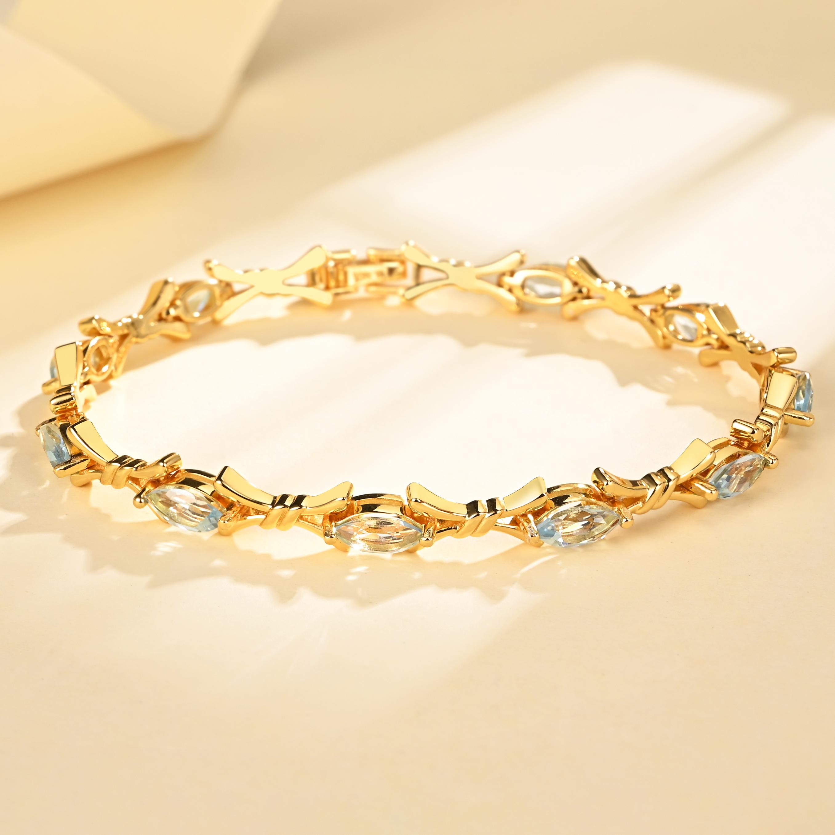 Новое поступление! Браслет из стерлингового серебра 925 пробы, натуральный небесно-голубой топаз, драгоценный камень mq4*8 мм, изысканные украшения для женщин, мамы, жены, хороший подарок