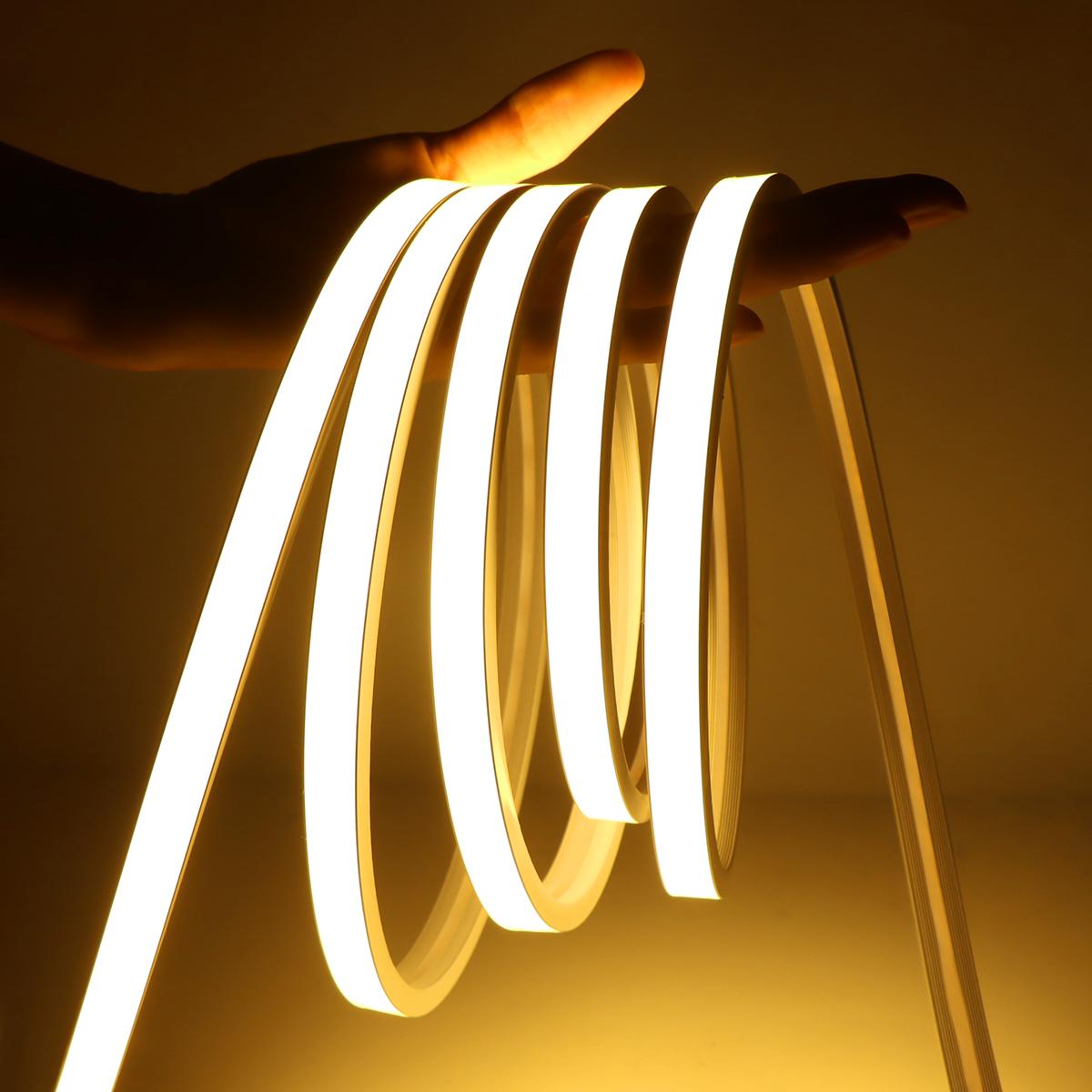 Ультраяркая светодиодная лента COB 24 В с датчиком движения PIR, 320 светодиодов/м, водонепроницаемая неоновая лента, лампа 3000K, 4000K, 6000K