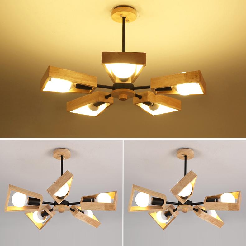 Деревянная люстра для гостиной спальни