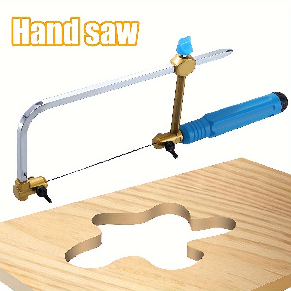 Coping Saw Heavy Duty Metal Hand Saw Fast Cutting Non-slip Hacksaw with 16 Replacement Steel Saw Blade Woodworking Tool Kit for Wood Metal Cutting