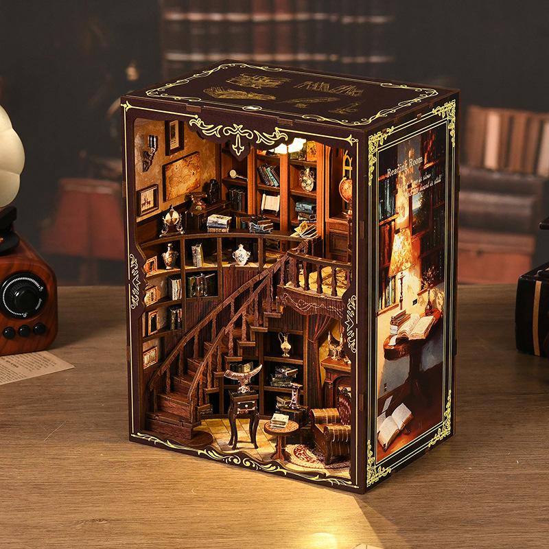 Набор для создания книжной полки своими руками 3D Деревянный Древняя рифма Библиотека Креативный подарок Миниатюрный настольный декор