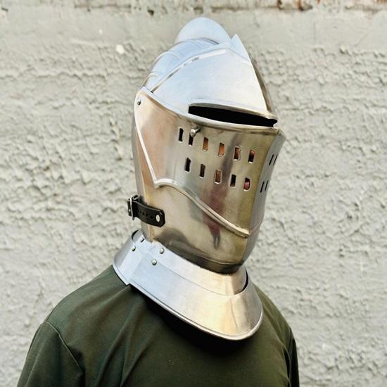 Medieval Helmet Closed Helmet LARP Fancy Armor Costume Dress Knight Helmet Best Gift For Him
