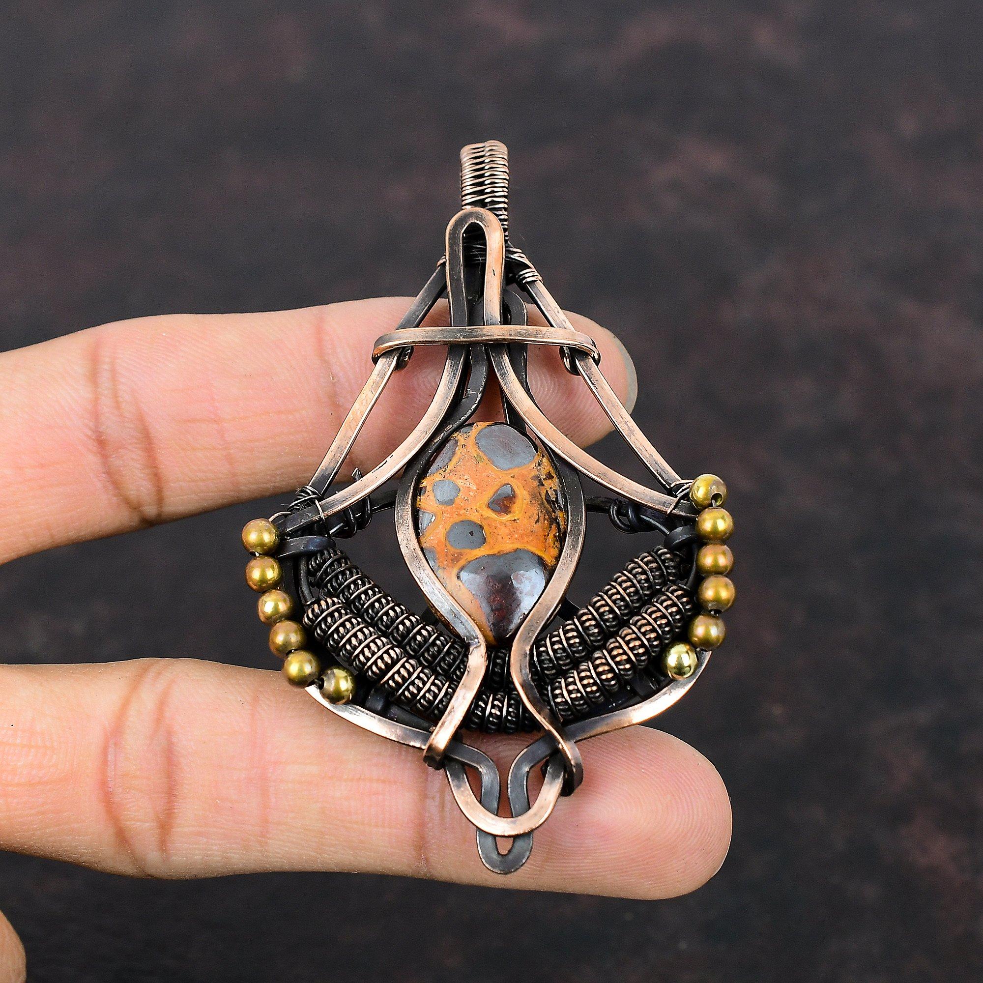 Подвеска из боксита, подвеска из медной проволоки, ювелирные изделия из боксита, подвеска ручной работы, ювелирные изделия из медной проволоки, подарок для мамы, подвеска из натурального драгоценного камня