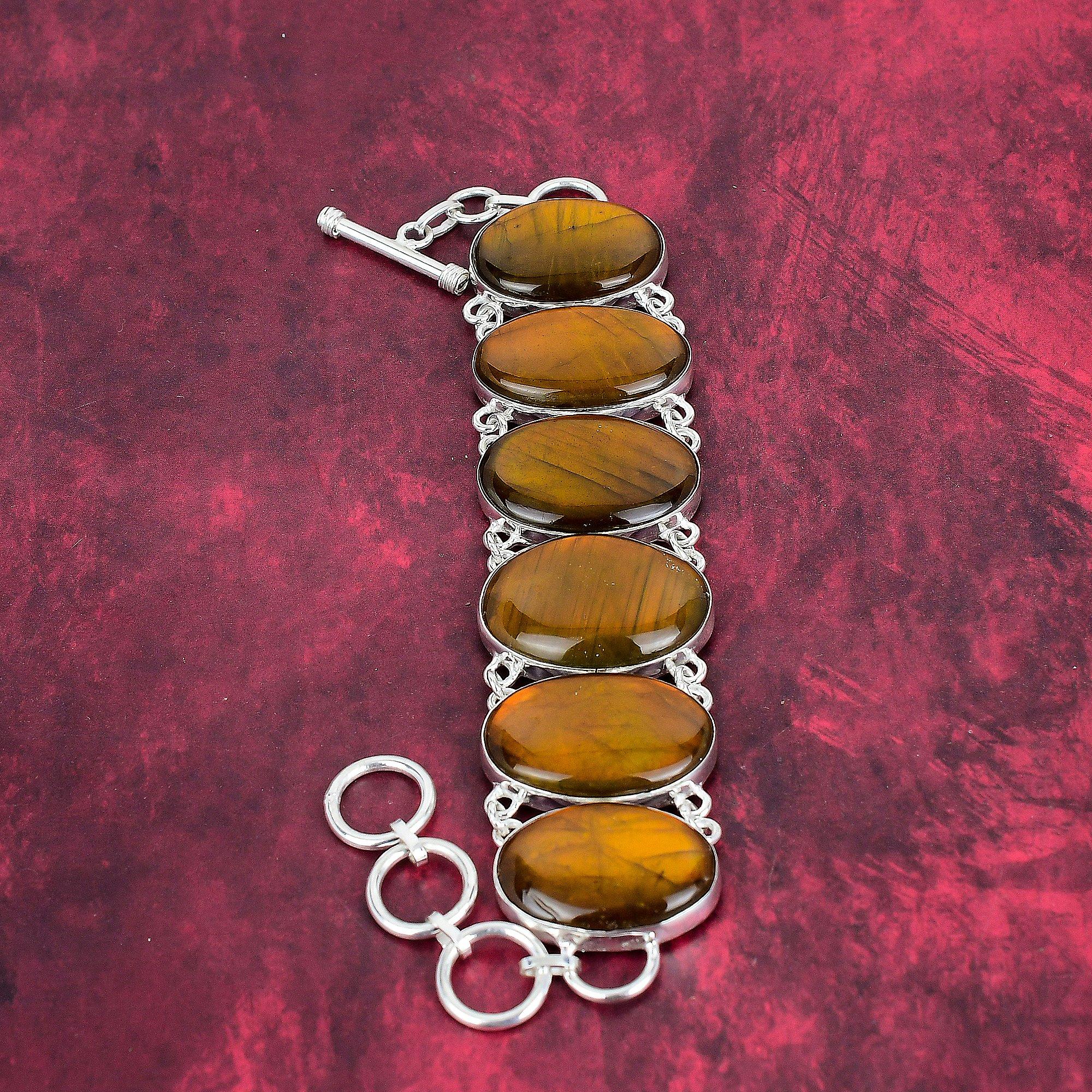 Желтый браслет из лабрадорита с вспышкой, ювелирные изделия из стерлингового серебра 925 пробы, ювелирный браслет ручной работы для свадебного подарка