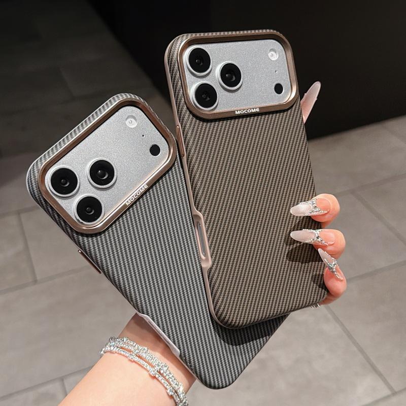 Чехол Для iPhone 17 Pro Max Роскошный Гибридный TPU с Текстурой Углеродного Волокна и Кожей Встроенная Металлическая Пластина Прочная Магнитная Крышка Для iPhone 16 15 14 13 Pro Max