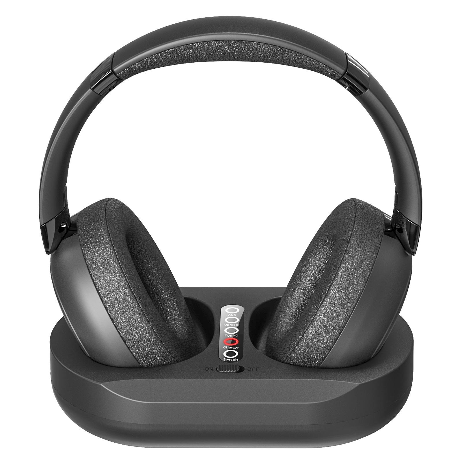 Беспроводные наушники Bluetooth + 2.4G для ТВ-передатчика с зарядной базой, оптический, RCA, Aux вход, гарнитура большой емкости