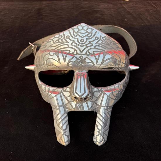 MF DOOM Mask Mad Villain Engraved Steel Face Armor Medieval Hand-Forged Mask Best Gift For Him, Her
