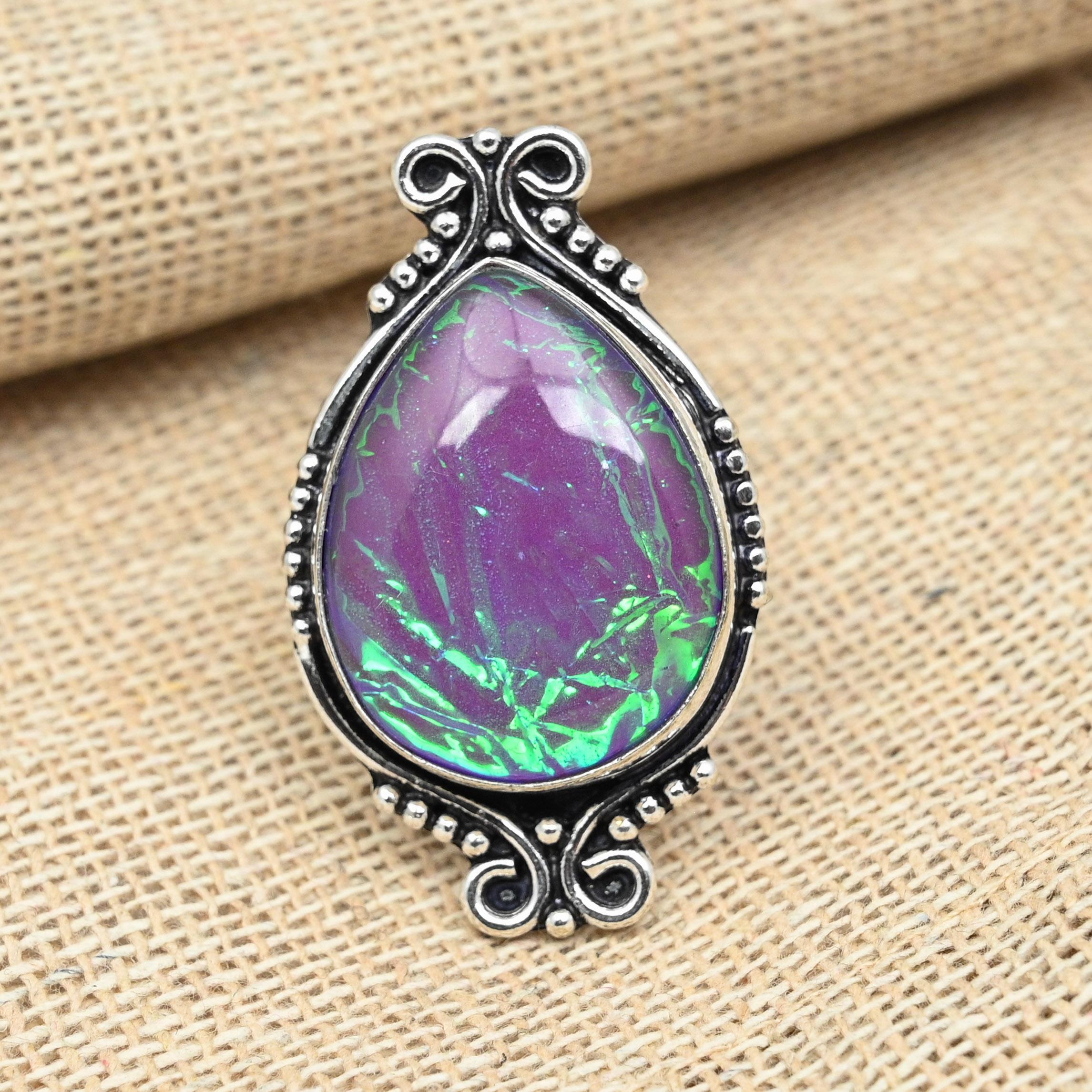 Розовый тройной опал, драгоценный камень, стерлинговое серебро 925 пробы, дизайнерские ювелирные изделия, женское кольцо всех размеров