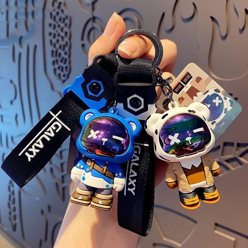 Cute Bear Keychain Cartoon Doll Keyring for Men Car Souvenirs Women Bag Pendant Accessories