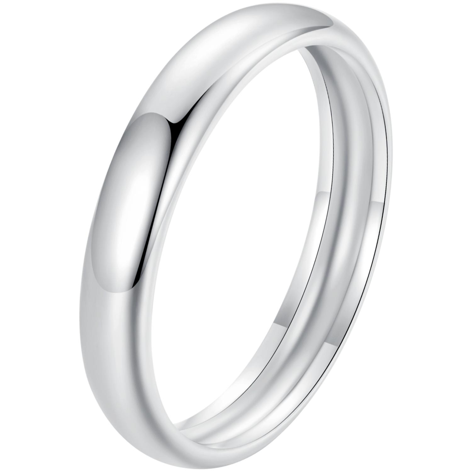 Bamoer из стерлингового серебра 925 пробы, минималистское металлическое блестящее кольцо, штабелируемое простое кольцо на палец для женщин, гипоаллергенное ювелирное изделие, подарок