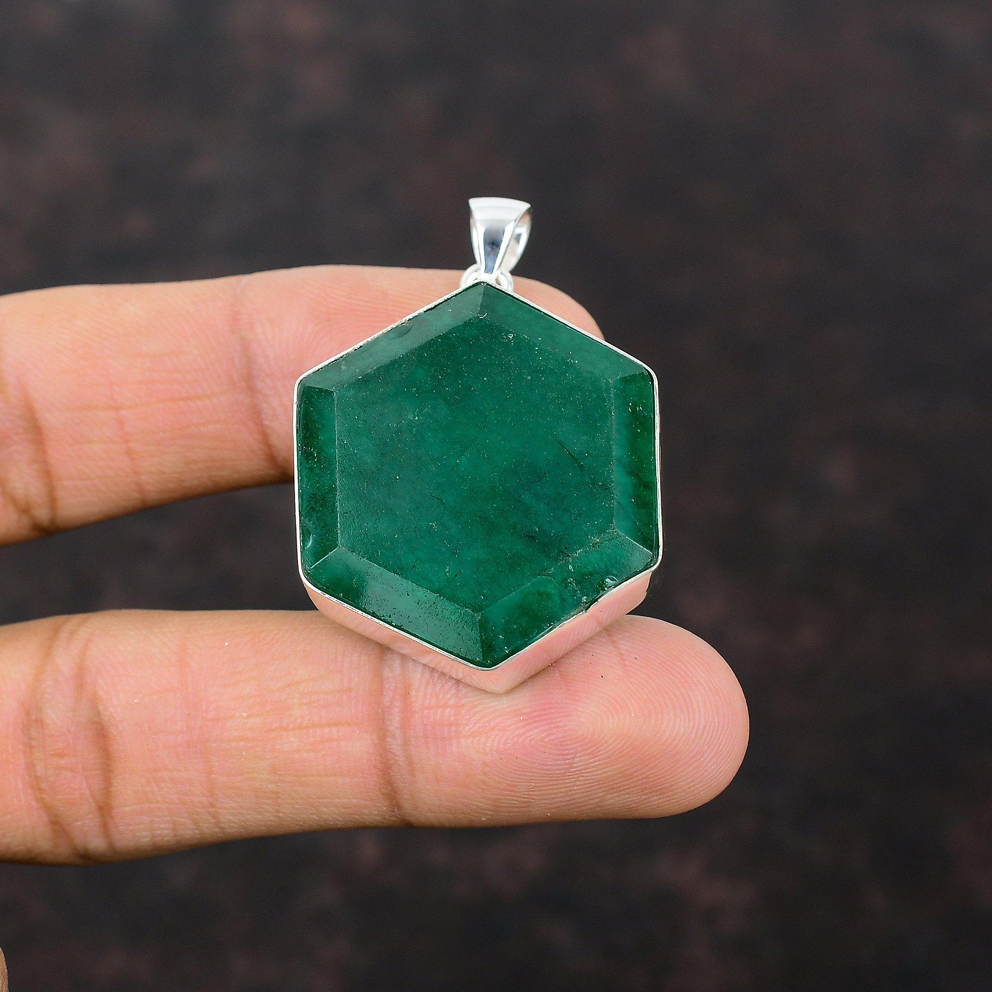 Ограненный замбийский изумрудный кулон, ювелирные изделия из драгоценных камней, кулон из стерлингового серебра 925 пробы, удивительный кулон ручной работы, эффектный кулон, женский специальный подарок