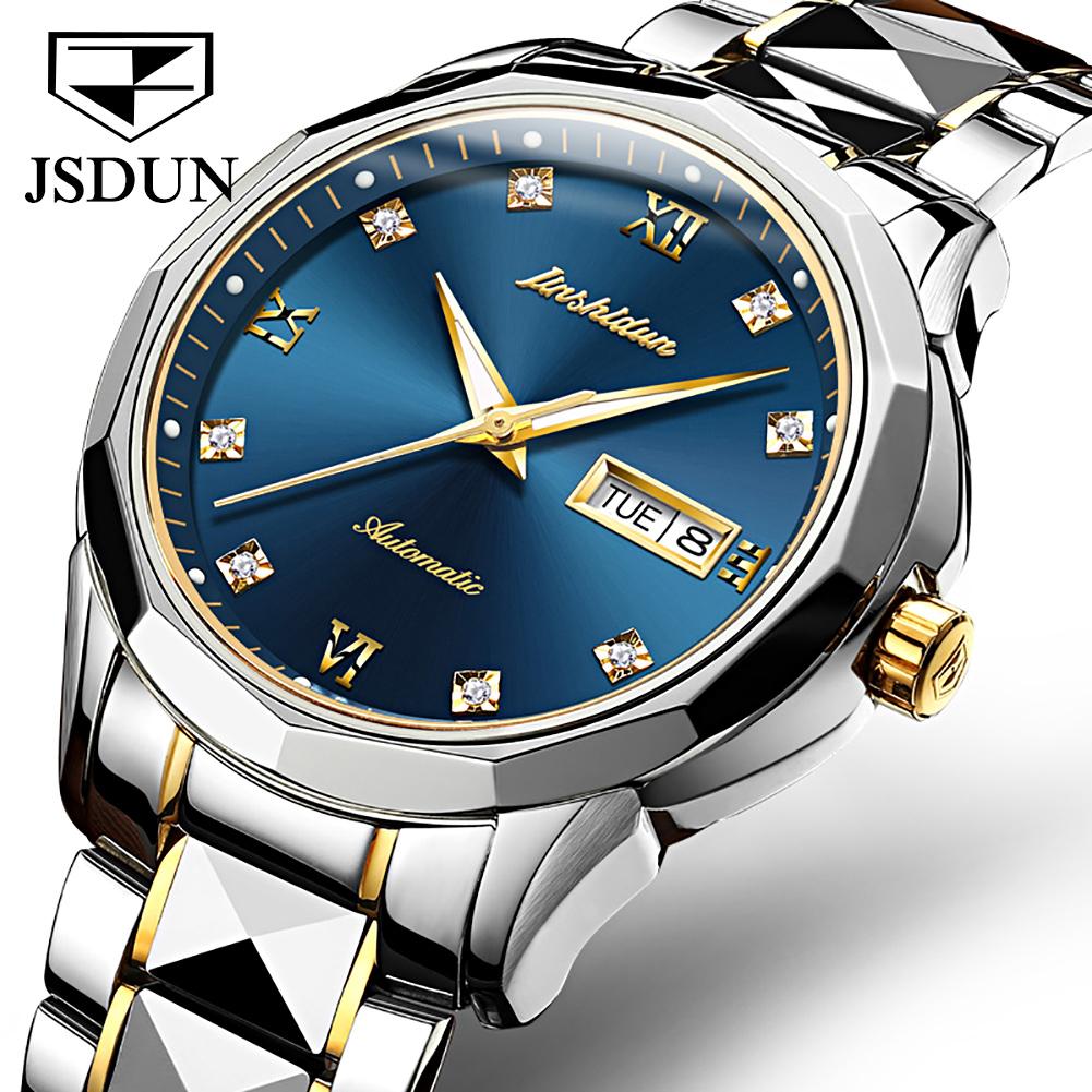 JINSHIDUN New Business and Leisure Men's Watch Automatic Mechanical Watch Luminous Waterproof High-end Business Watch Male