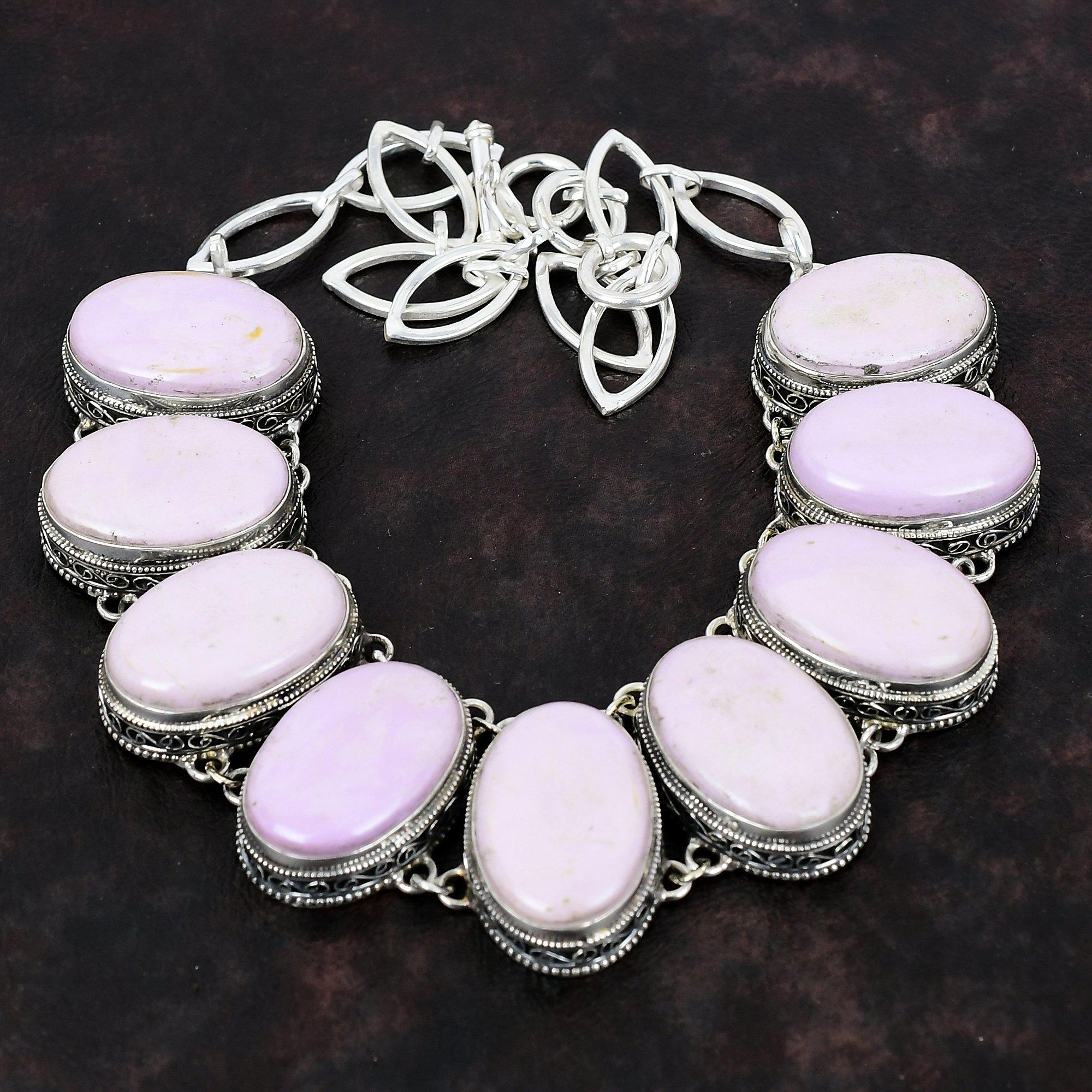 Ожерелье из драгоценного камня фосфосидерита, ожерелье из стерлингового серебра 925 пробы, регулируемое ожерелье-цепочка, ювелирные изделия из фосфосидерита, винтажное ожерелье ручной работы