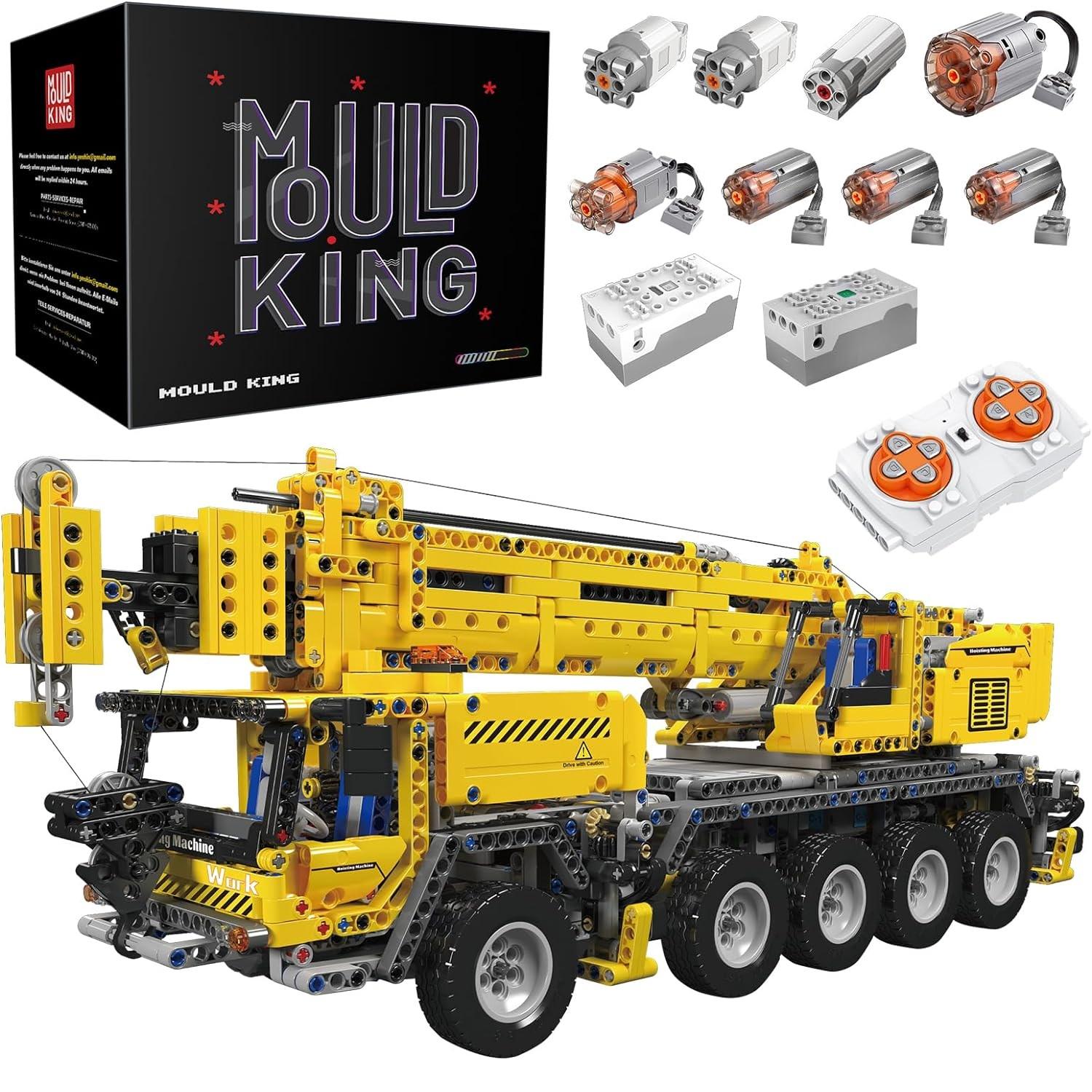 MOULD KING 17047 Technical Truck Building Block The APP Control Mobile Crane Model Enginerring Brick Toys Kids Christmas Gift