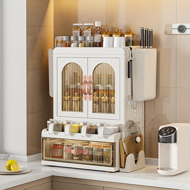 Kitchen Spice Storage Rack Corner Seasoning Storage Box Basket For Utensils Tableware Household Storage Organizer