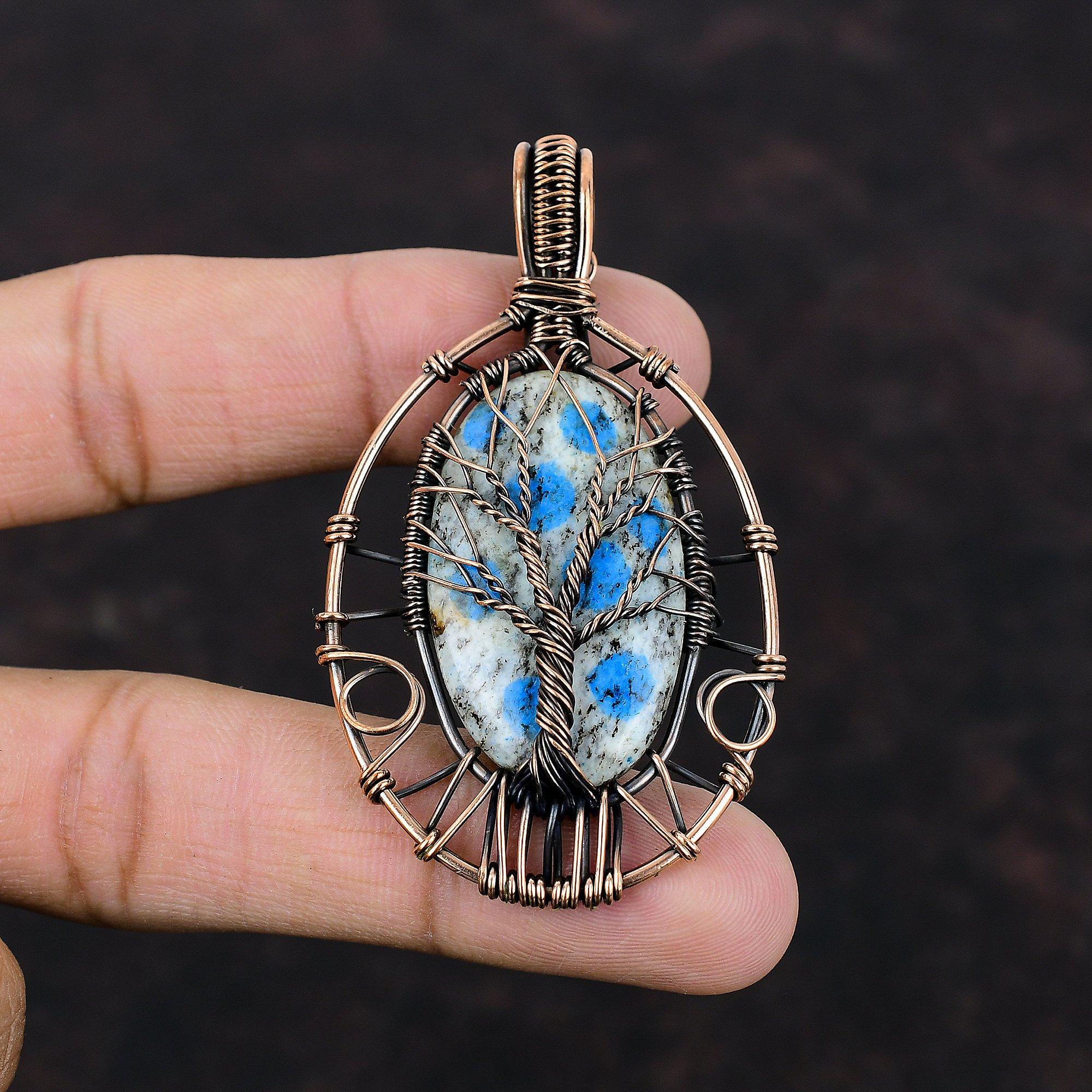 Tree Of Life K2 Jasper Pendant Copper Wire Wrapped Pendant K2 Jasper Gemstone Jewelry Handmade Boho Pendant Copper Jewelry Pendant For Gift