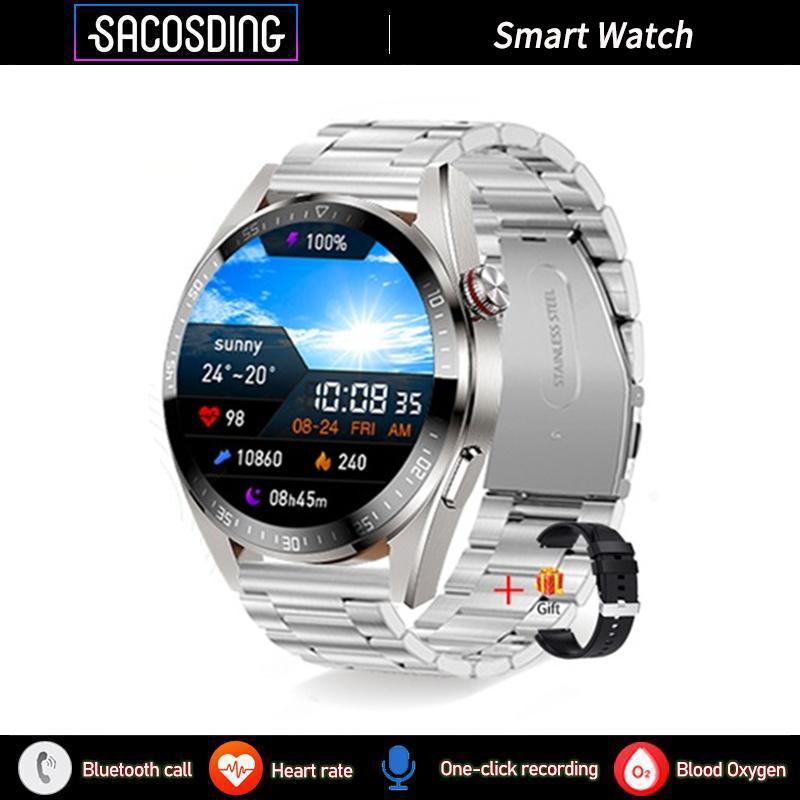 SACOSDING 4 ГБ локальная музыка умные часы с записью голосового помощника AMOLED экран умные часы Bluetooth вызов умные часы для мужчин Android 2024