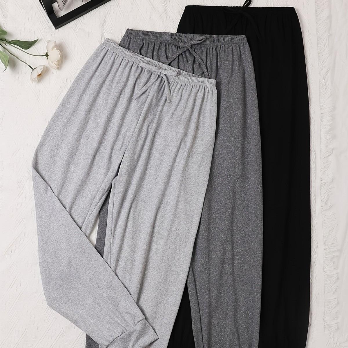 3 шт. Женские повседневные брюки на кулиске - Свободный крой, однотонные джоггеры, Комфортные, Идеальны для дома и улицы, Отличный подарок, Брюки для бега