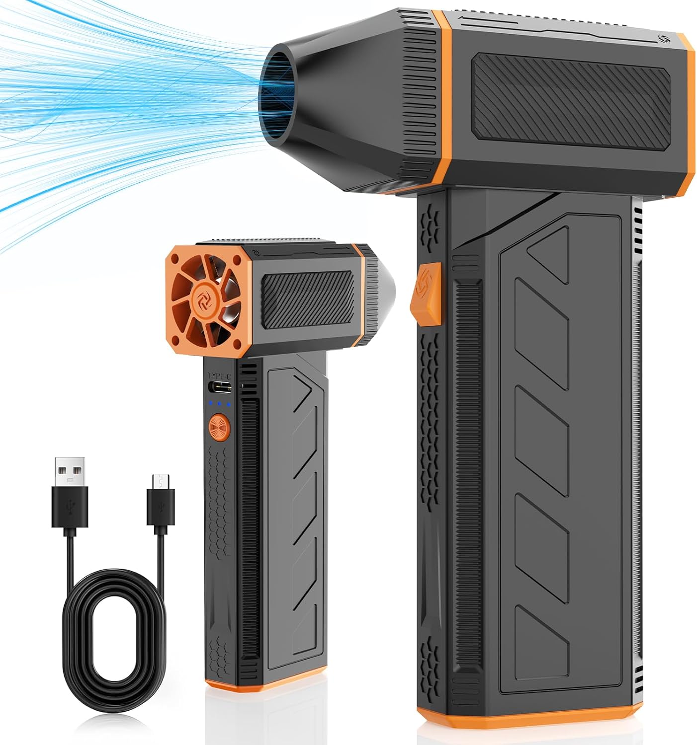 Электрический пылесос сжатым воздухом - Высокоскоростной вентилятор 120 м/с, Мини перезаряжаемый беспроводной турбо-джет для компьютера, автомобиля, клавиатуры, дома