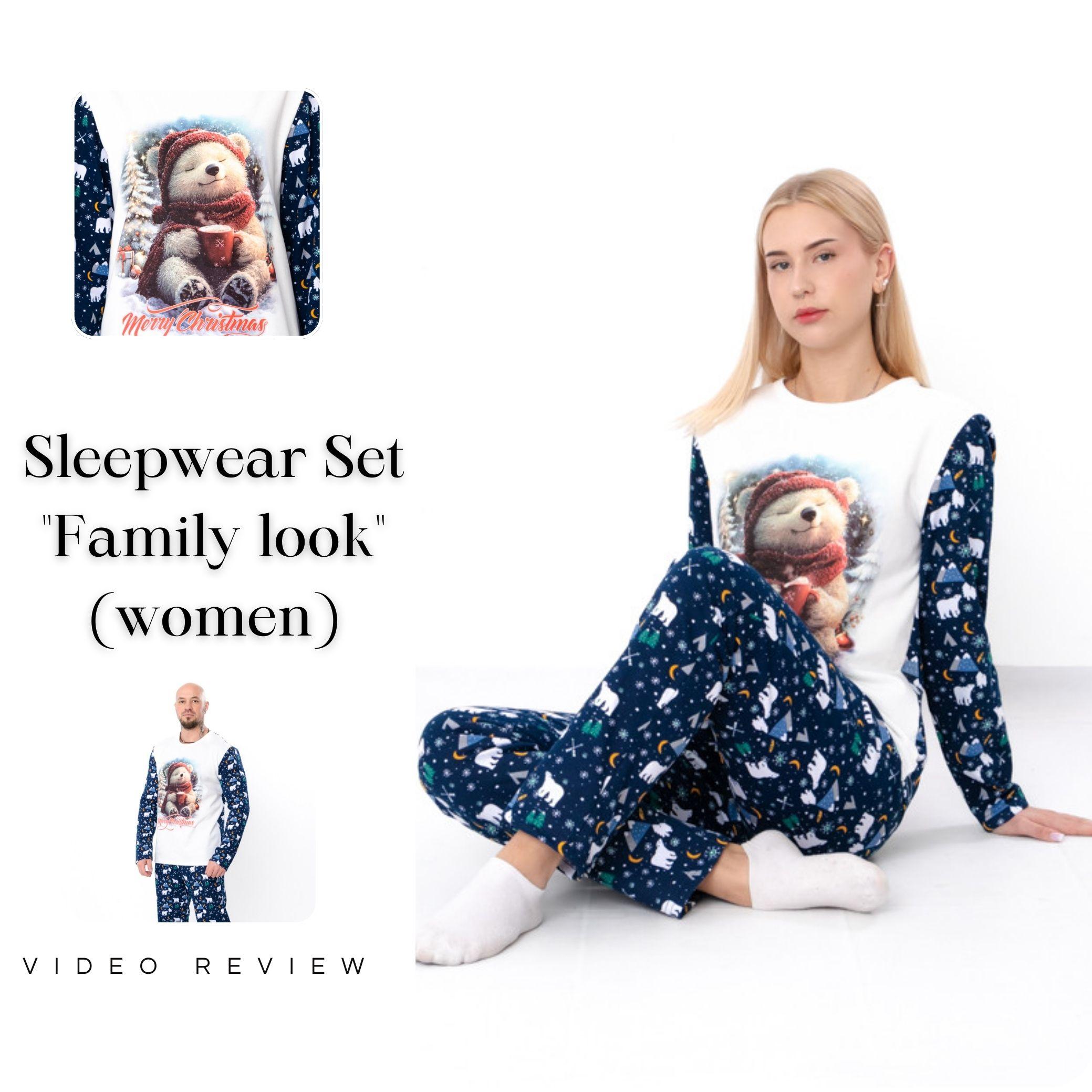 Pajama (women’s) – Warm Top & Pants with New Year Print, Winter, 8249-4 HC