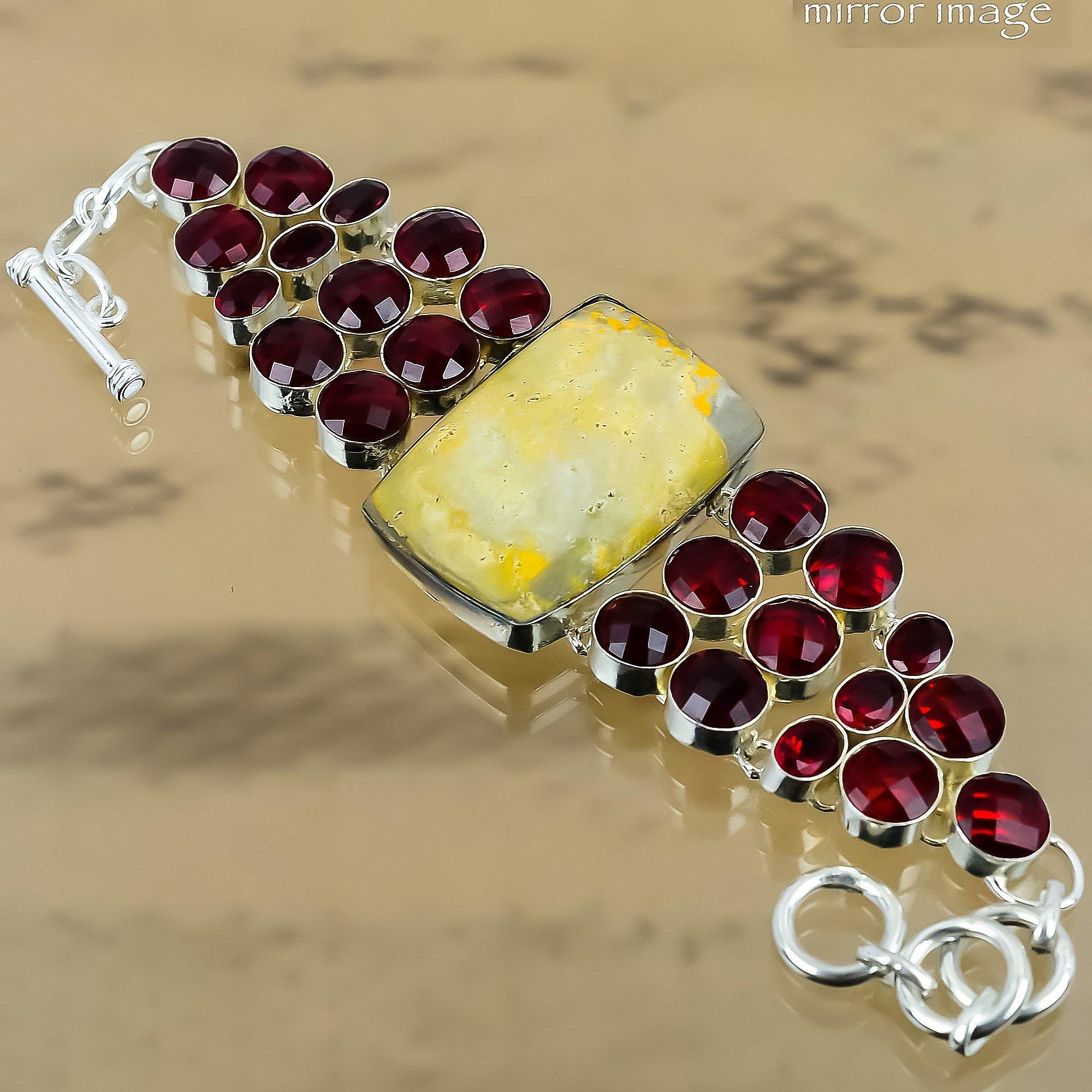 Натуральный Яшма Шмель Цепочка Регулируемый Браслет Серебро 925 пробы Для Девочек