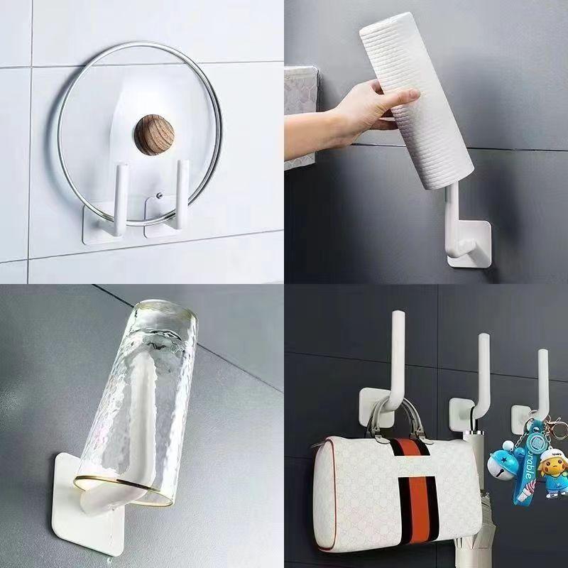 No Trace Sticky Hook Kitchen Roll Paper Organizer Bathroom Storage Rack Hanging Toilet Paper Holder
