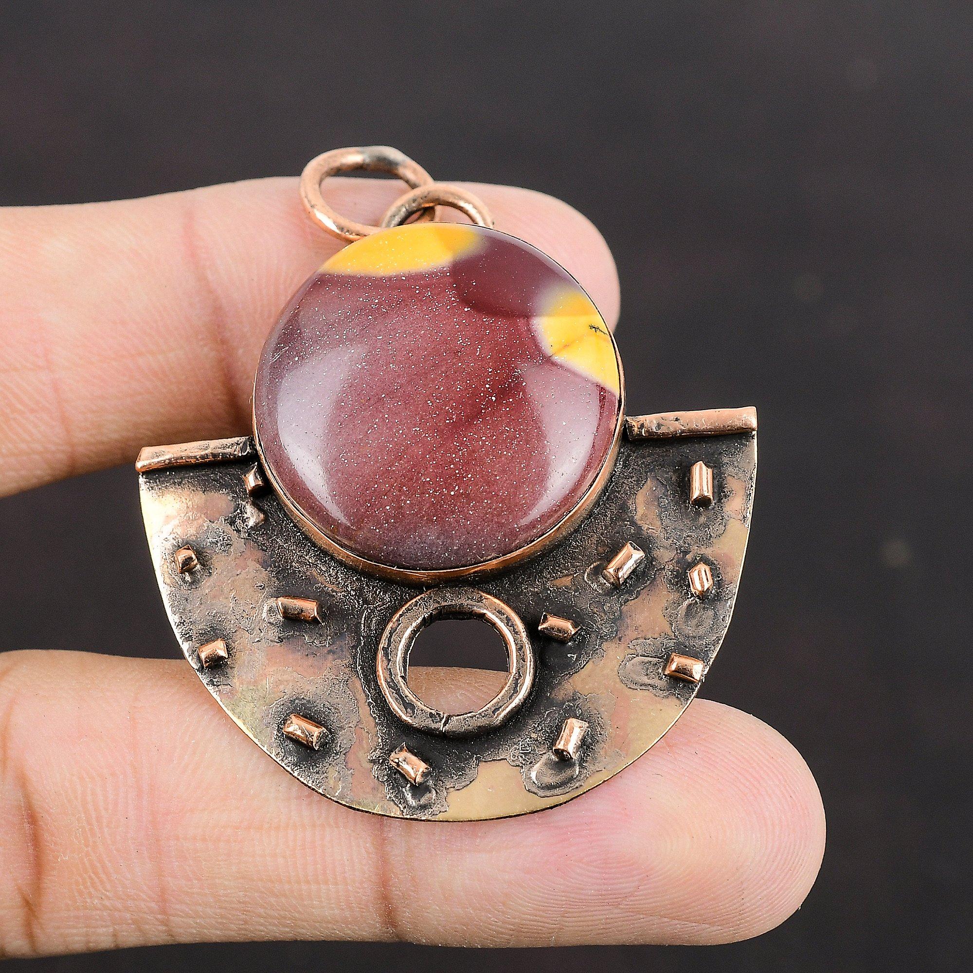 Подвеска из мукаита Медная подвеска Подвеска из драгоценного камня Модные медные украшения Совершенно новая подвеска Украшения из мукаита Подарок для него Украшения ручной работы