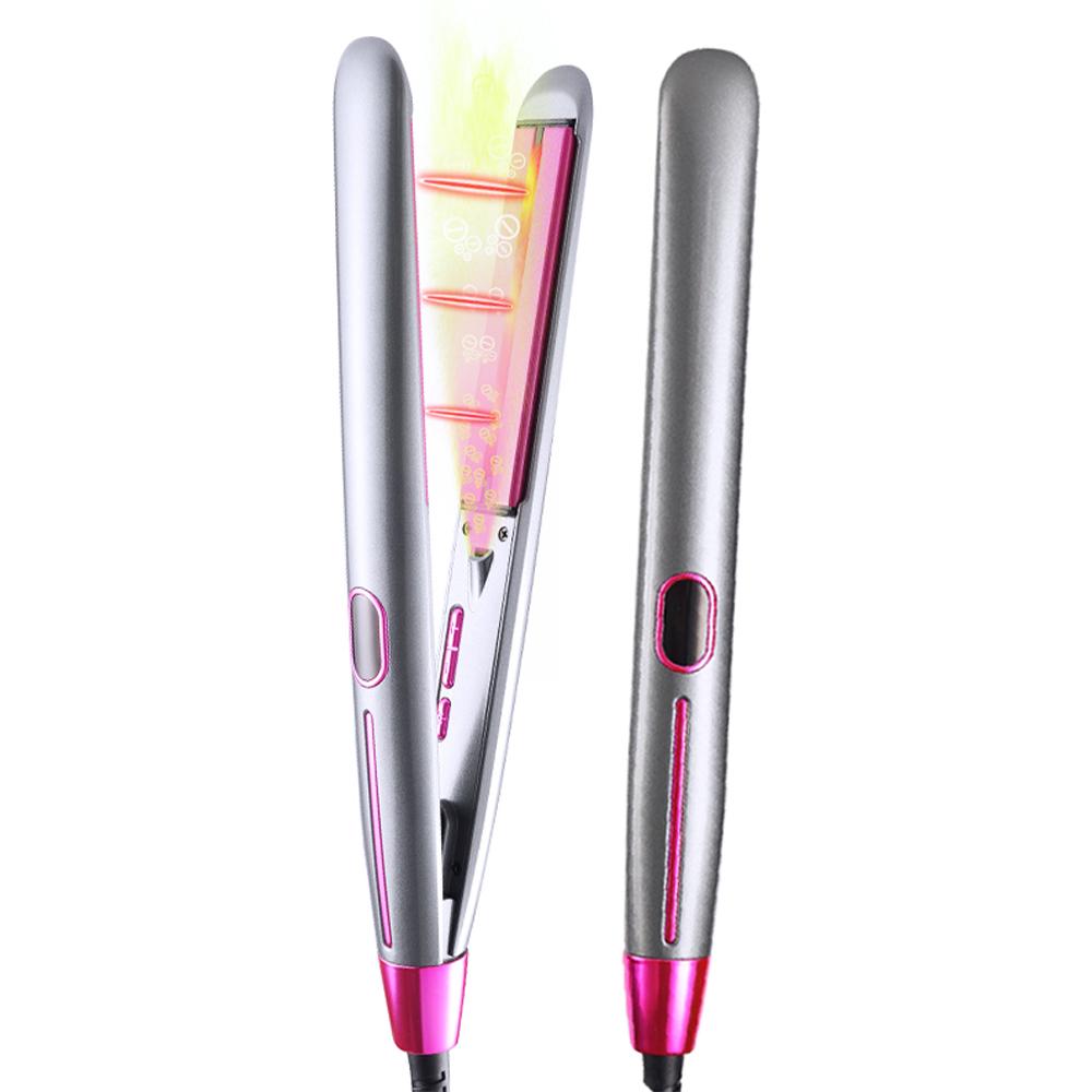 Инфракрасный выпрямитель для волос и бигуди с отрицательными ионами Инфракрасный анион двойного назначения 2 в 1 Выпрямитель для волос с бигуди