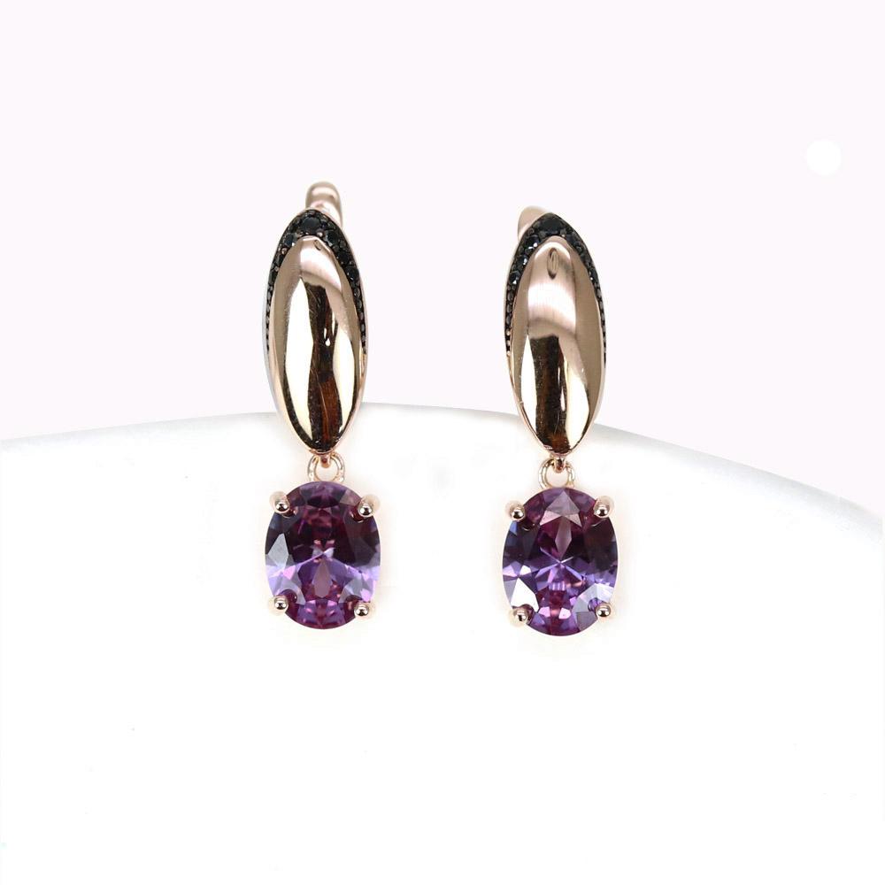 Новые серьги nano Alexander овальной формы 7*9 мм, драгоценный камень, стерлинговое серебро 925 пробы, розовое золото, модные изысканные украшения для женщин