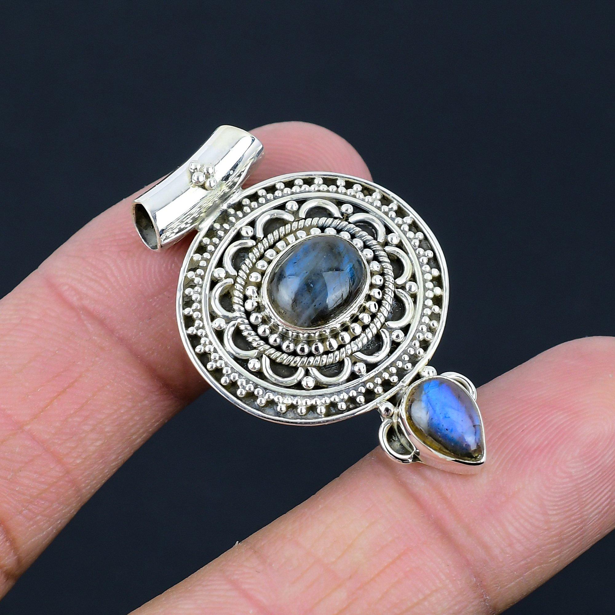 Подвеска из натурального лабрадорита, серебро 925 пробы, подвеска ручной работы из окисленной слезы, подарок на день святого Валентина для близких