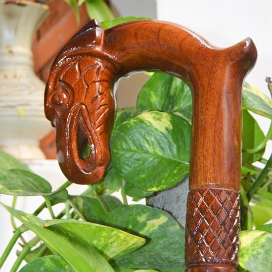 94 Cm Wooden Carved Eagle Head, Snake Climbing On A Tree Shaped Cane Handmade Wood Crafted Comfortable Handle Hand Carved Cane for Man Woman