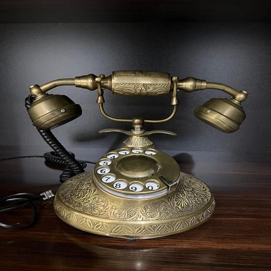 Реплика телефона с поворотным циферблатом, декоративная, полностью рабочая, ручной работы, морской, золотой дизайн, стол, функциональный стационарный телефон