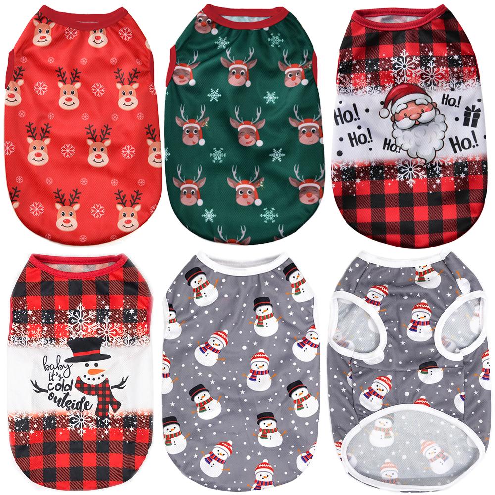 Рождественский жилет для собак для маленьких средних собак, костюм для кошек, новогодний подарок, одежда для домашних животных, милый рождественский пуловер с принтом оленя, котенка, щенка, футболка для чихуахуа