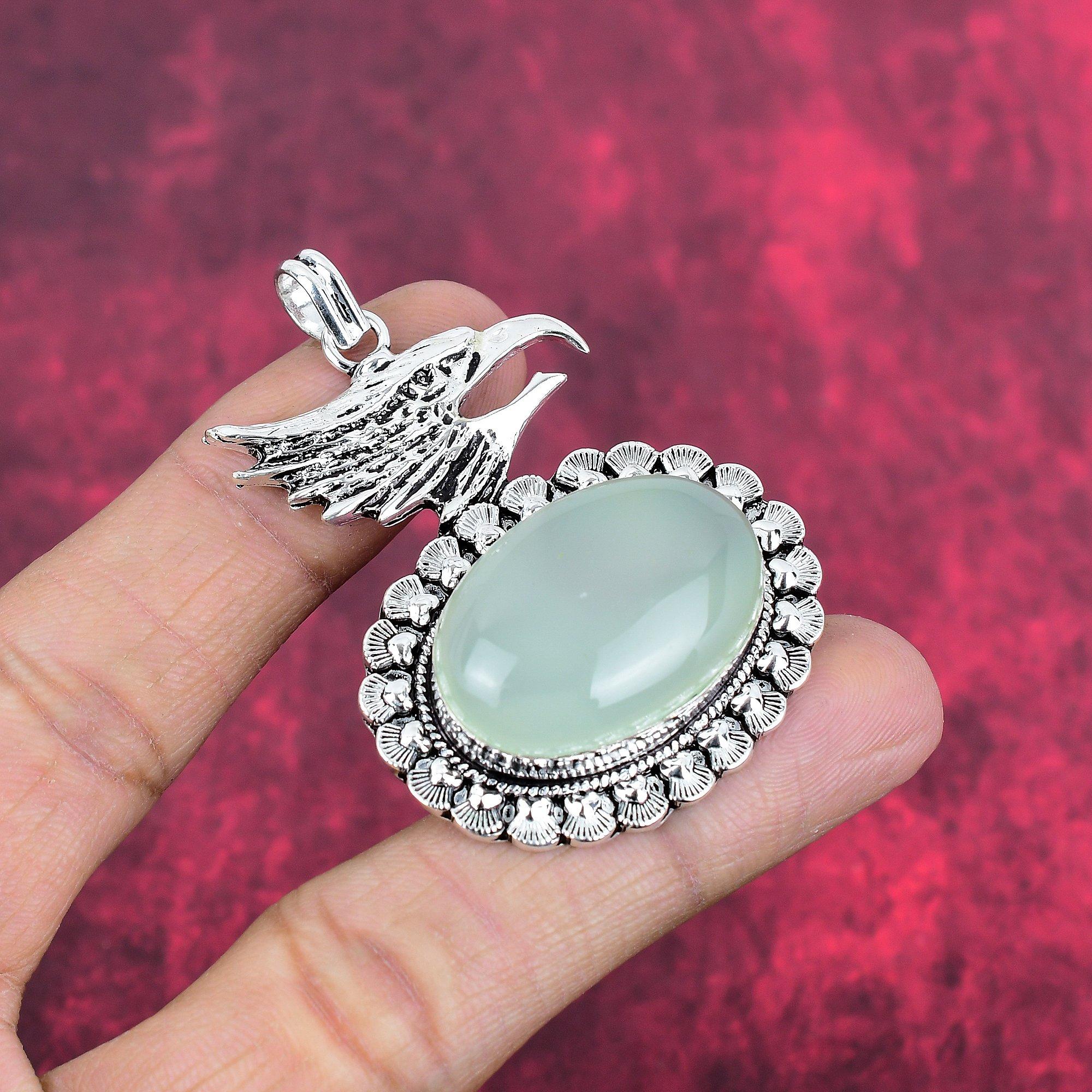 Украшения ручной работы из драгоценных камней Aqua Chalcedony, кулон из стерлингового серебра 925 пробы, уникальный дизайн, для женщин