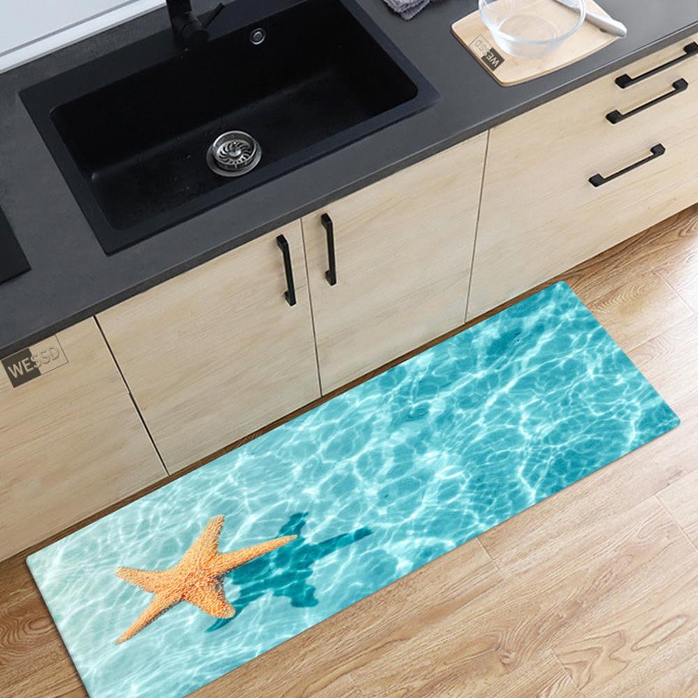 10 Styles 3D Seaside Beach Starfish Pattern Floor Mat Bathroom Mat Kitchen Door Mat Carpet Home Decoration