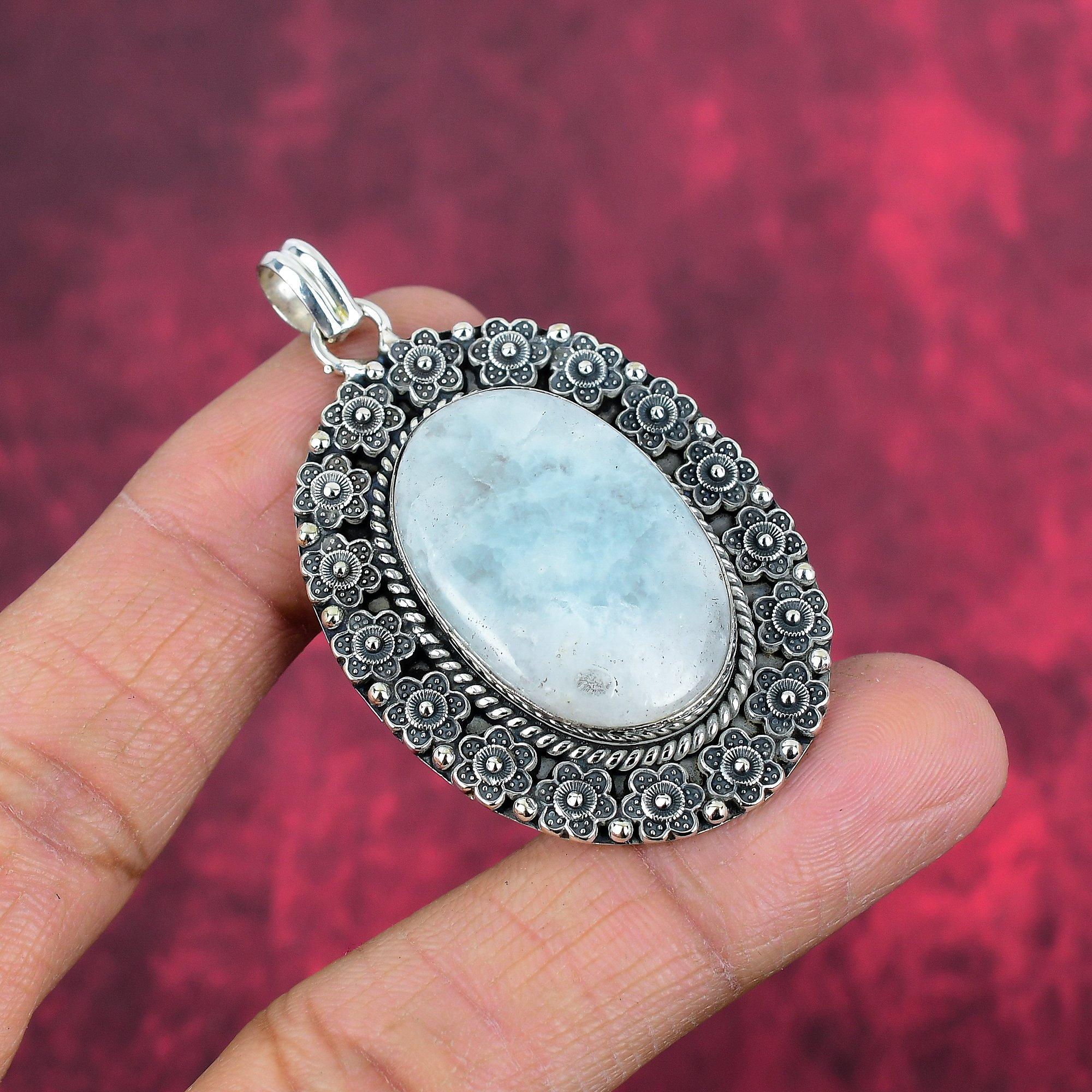 Подвеска с радужным лунным камнем, ювелирные изделия ручной работы, 925 пробы, серебряный кулон, ювелирное украшение в подарок для любимого человека